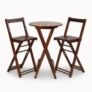 JOGO BISTRO DOBRAVEL REDONDA - IMBUIA