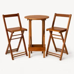 JOGO BISTRO DOBRAVEL REDONDO - VERNIZ